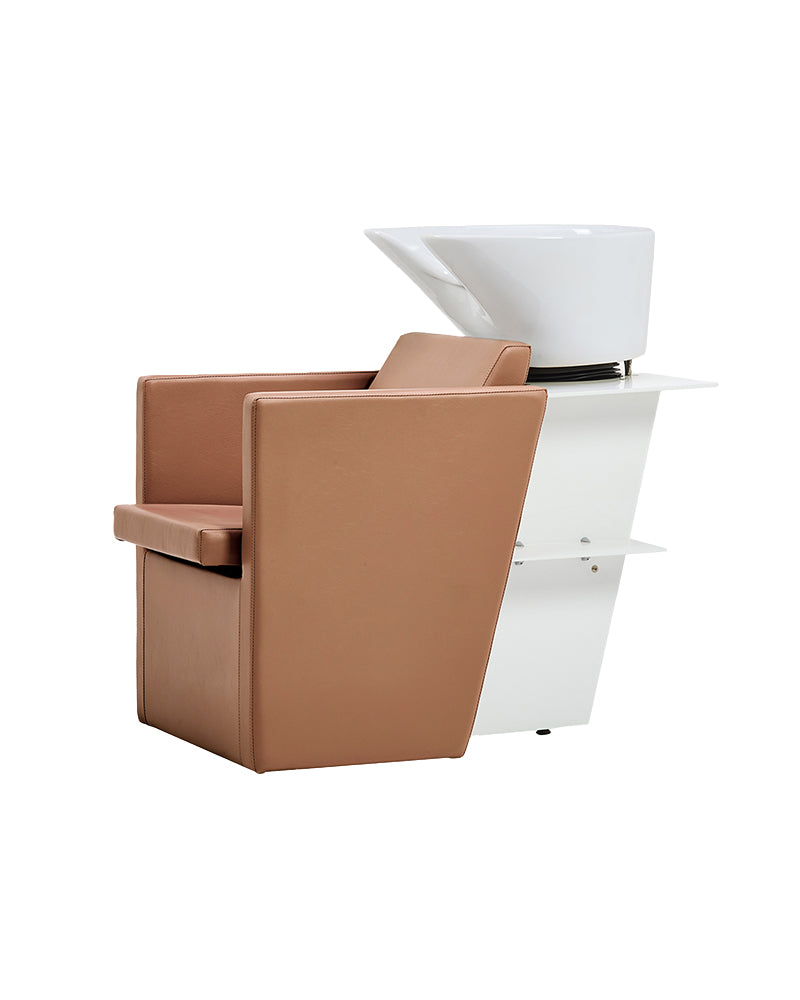 Compact - Brown washing unit - white basin